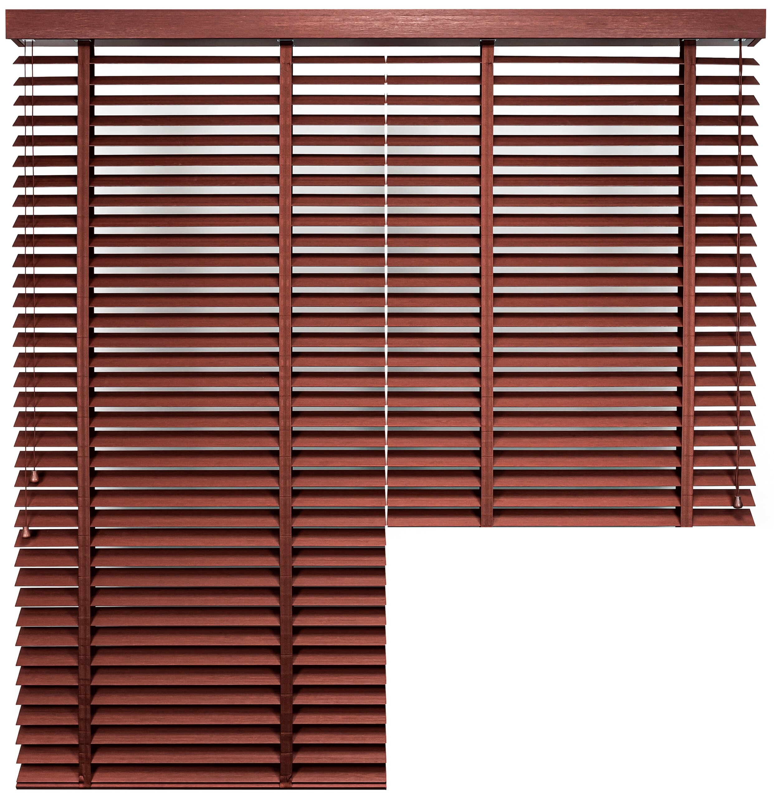 Żaluzja DUAL Bambusowa – kolor Daktyl – odcienie brązu, wiśnia, mahoń, teak – CLICKY® Flip 50 mm
