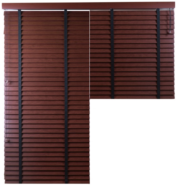 Żaluzja DUAL Lipowa – kolor Hibiskus – odcienie brązu, wiśnia, mahoń, teak – CLICKY® Flip 50 mm