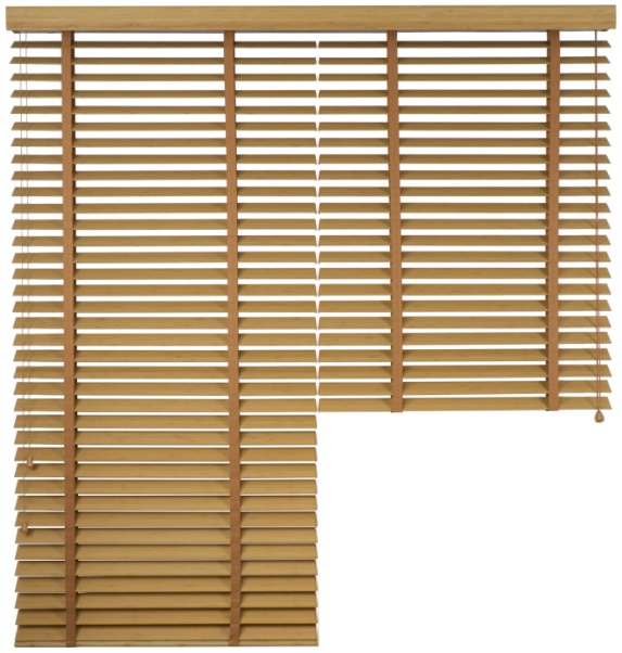 Żaluzja DUAL Bambusowa – kolor Musli – odcień naturalny, dębowy brąz – CLICKY® Flip 50 mm