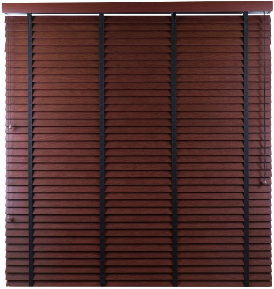 Żaluzja Lipowa – kolor Hibiskus – odcienie brązu, wiśnia, mahoń, teak – CLICKY® Flip 50 mm