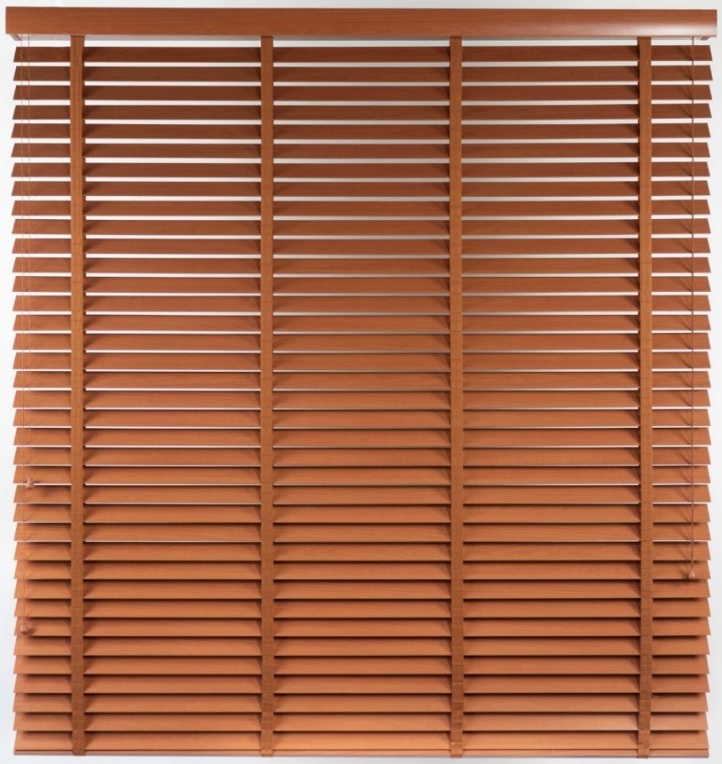 Żaluzja Lipowa – kolor Szafran – odcienie brązu, wiśnia, mahoń, teak – CLICKY® Flip 50 mm