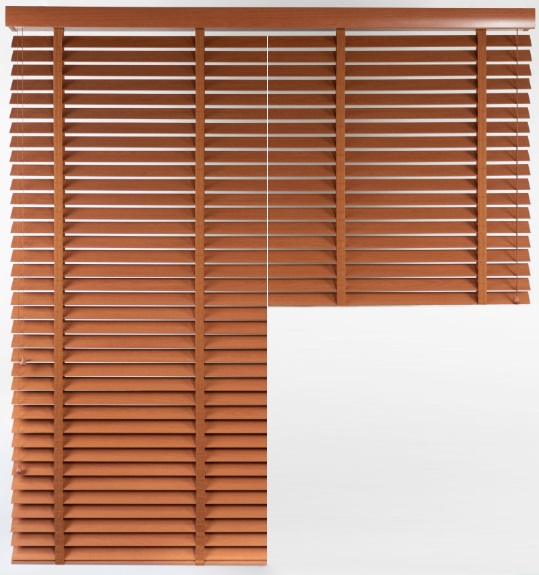 Żaluzja DUAL Lipowa – kolor Szafran – odcienie brązu, wiśnia, mahoń, teak – CLICKY® Flip 50 mm