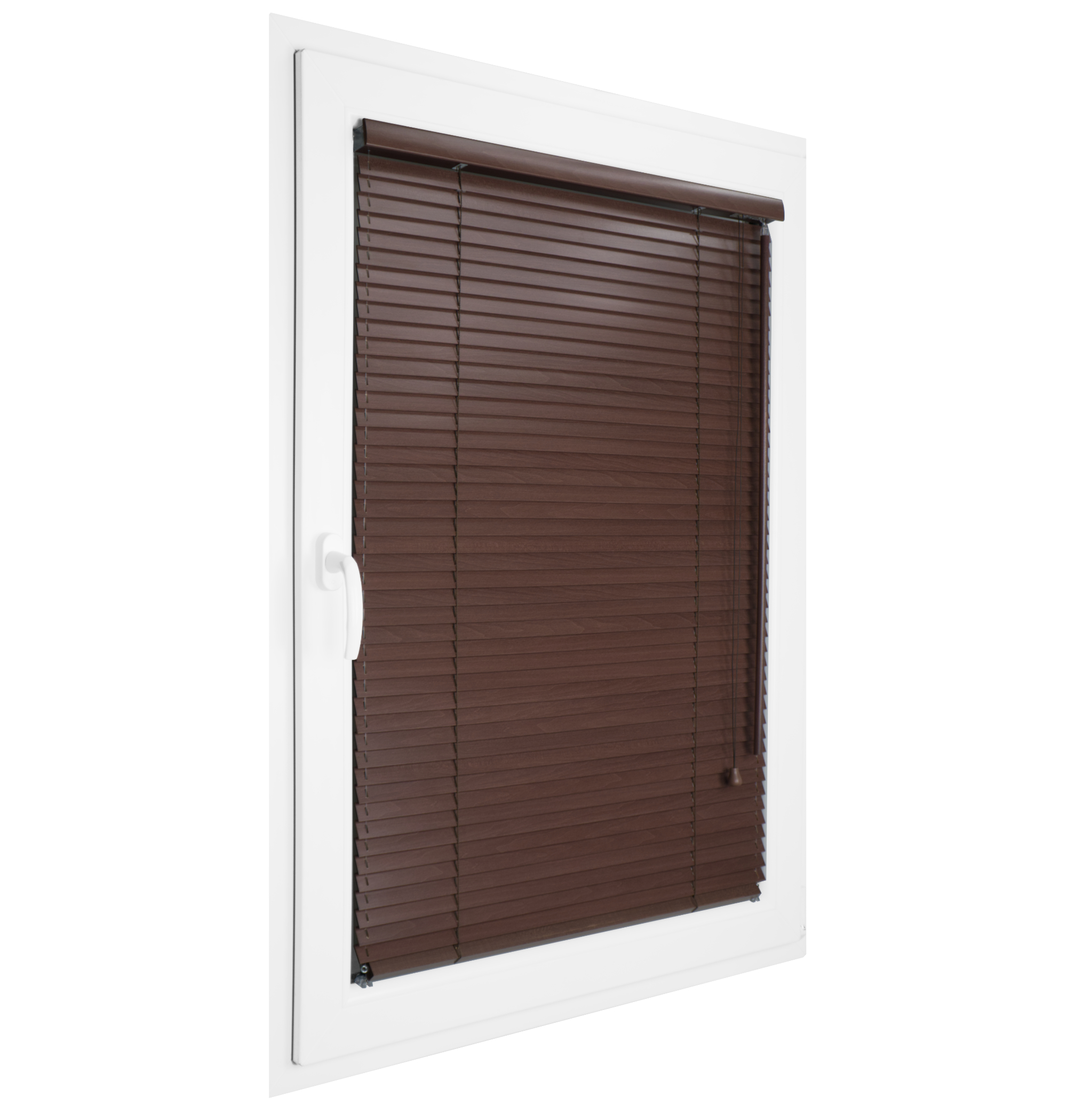 Żaluzja Lipowa – kolor Anyż – odcienie brązu, orzech, heban – CLICKY® Flip 25 mm