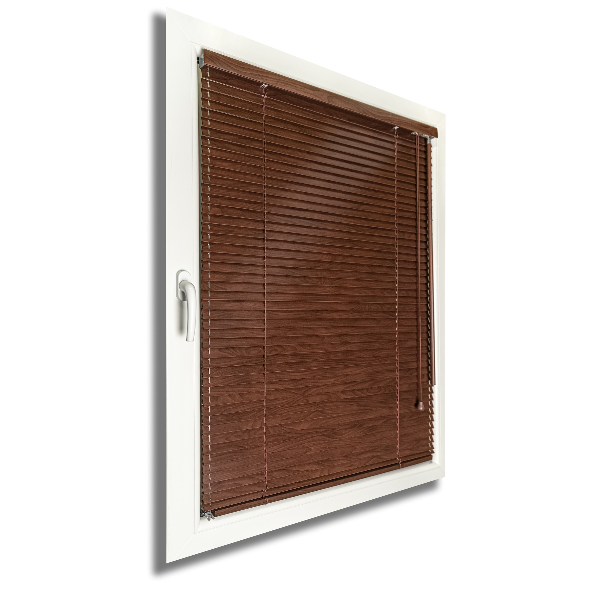 Żaluzja Lipowa – kolor Herbata – odcienie brązu, heban – CLICKY® Flip 25 mm
