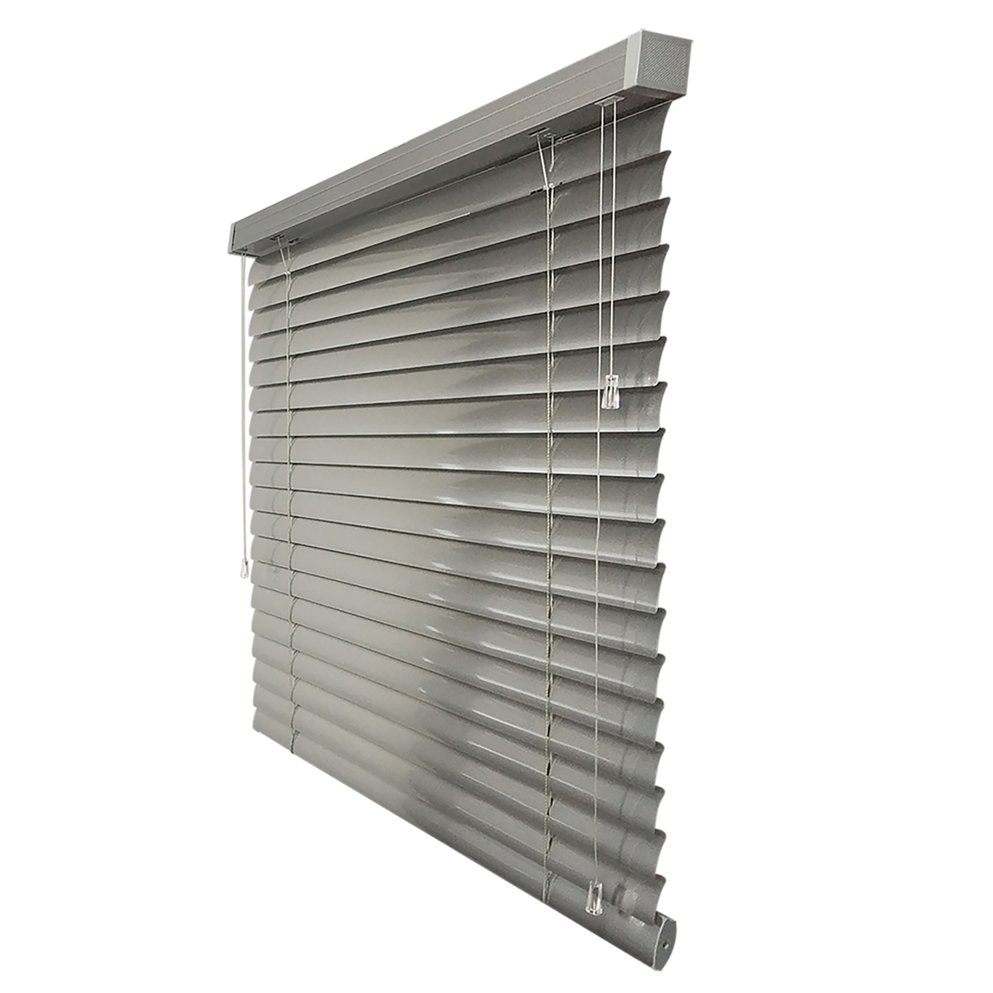 Żaluzja Aluminiowa – kolor Cynk perforowany – srebrny, szary, delikatny połysk – CLICKY® Loft 50 mm