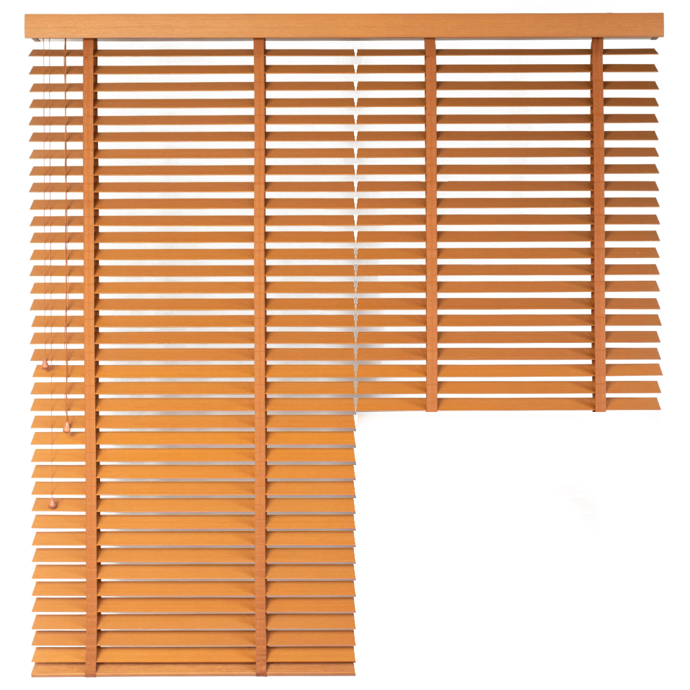 Żaluzja DUAL Bambusowa – kolor Sezam – odcienie brązu, klon, mahoń, dąb – CLICKY® Flip 50 mm