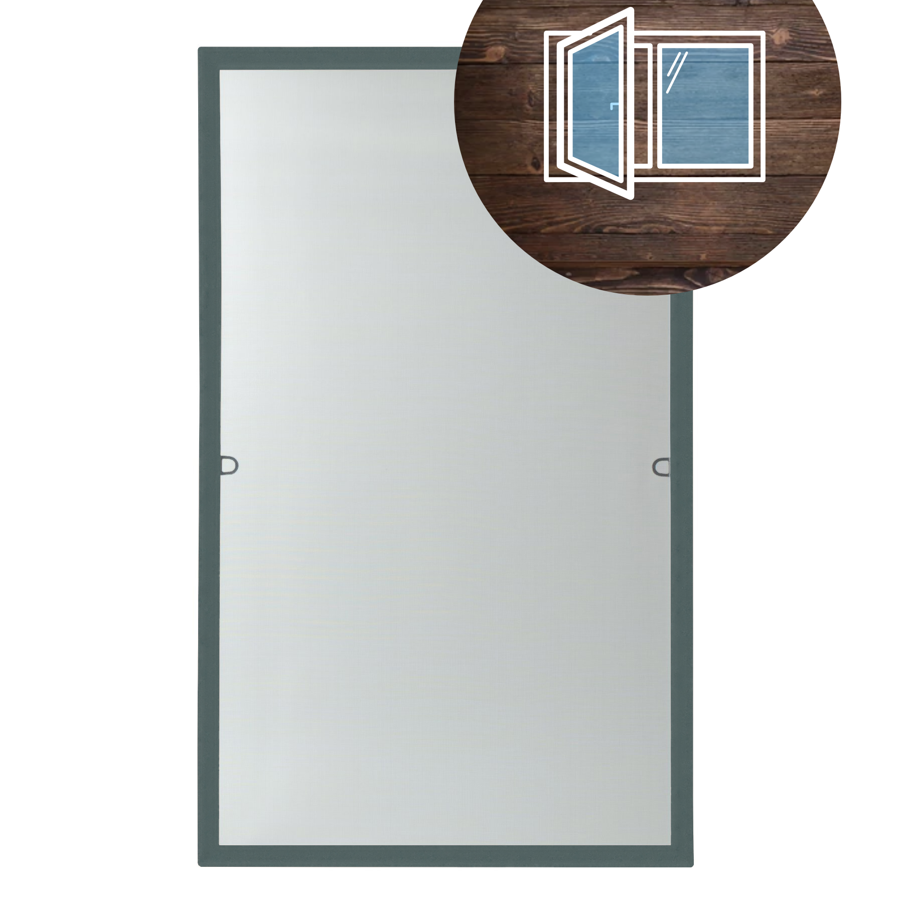 Moskitiera ramkowa do okien drewnianych – kolor Antracytowy – aluminium ekstrudowane – CLICKY® Buzz Wood
