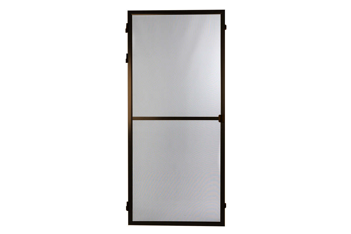 Moskitiera drzwiowa do samodzielnego złożenia – kolor Mahoń – aluminium ekstrudowane – CLICKY® Swing