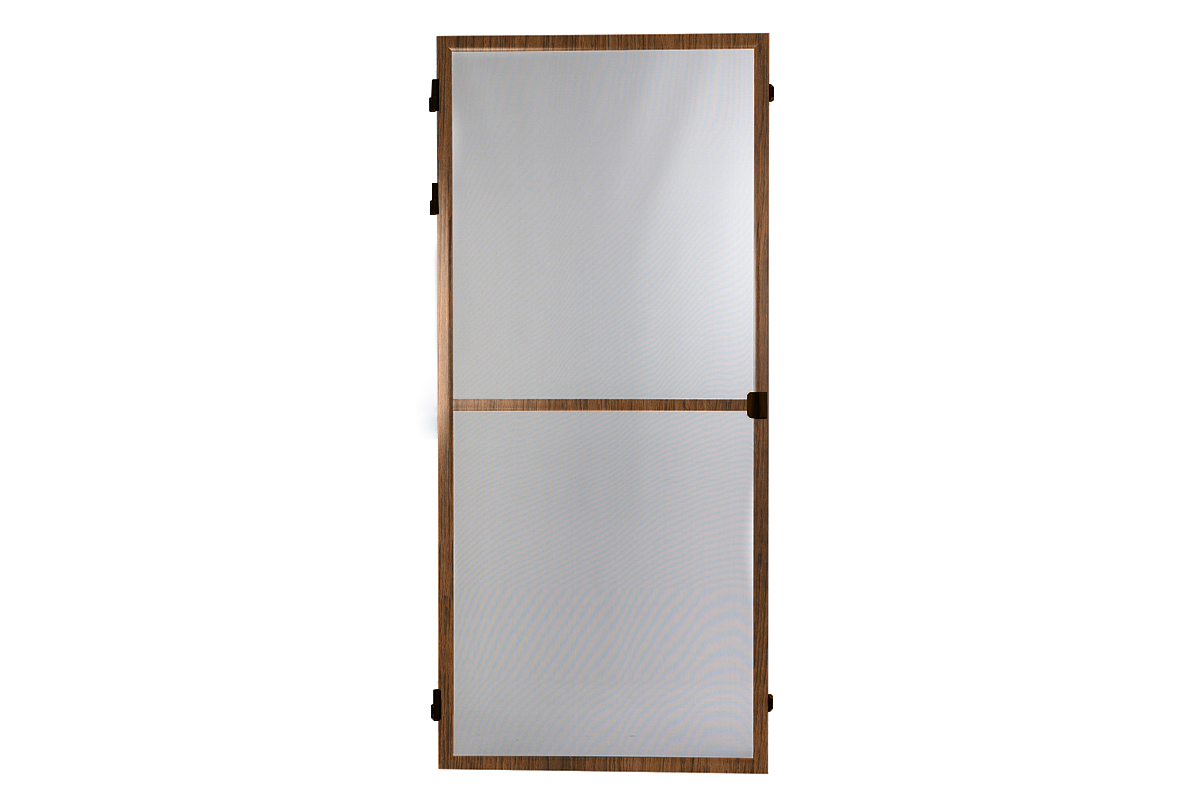 Moskitiera drzwiowa do samodzielnego złożenia – kolor Orzech – aluminium ekstrudowane – CLICKY® Swing
