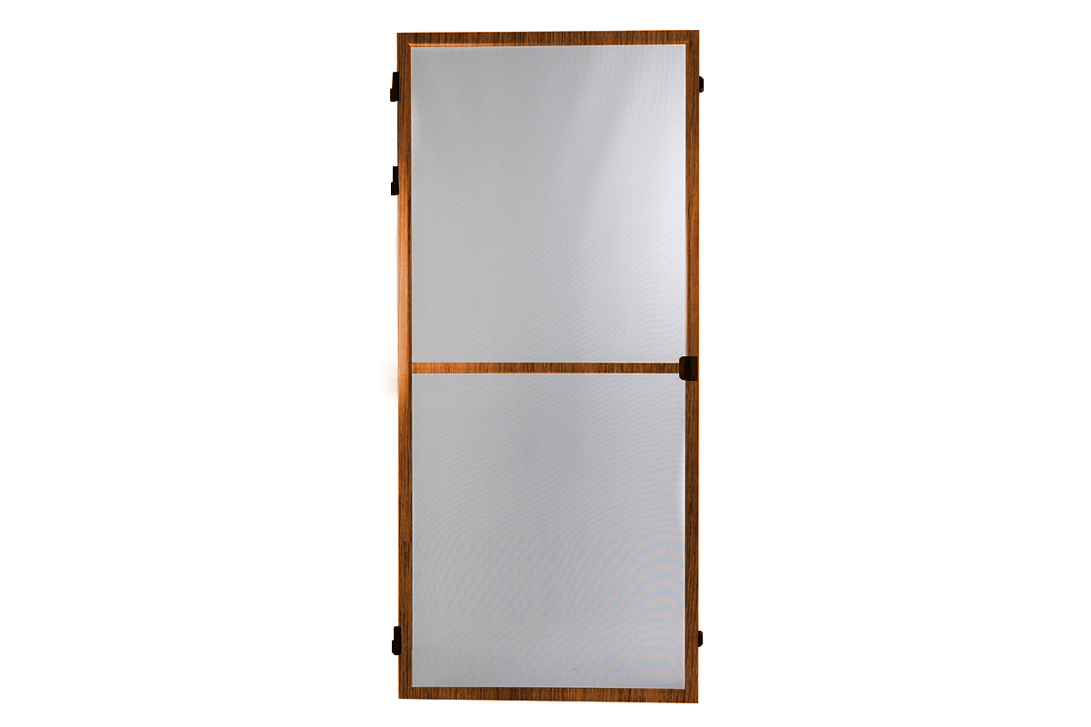 Moskitiera drzwiowa do samodzielnego złożenia – kolor Złoty Dąb – aluminium ekstrudowane – CLICKY® Swing