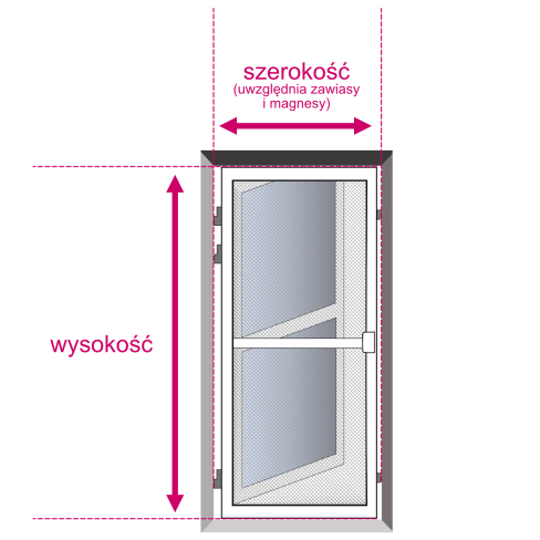 CLICKY Swing moskitiera drzwiowa - szerokość i wysokość